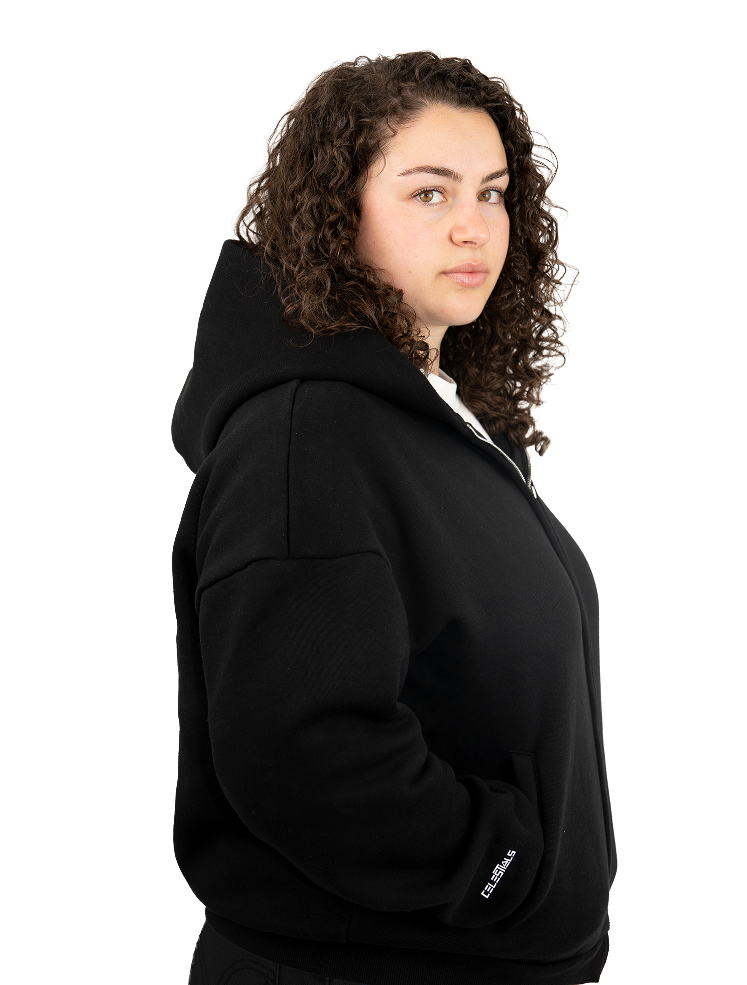 Celestial Zipped Hoodie Stone